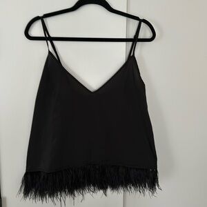 Float camisole tank top with feathers
